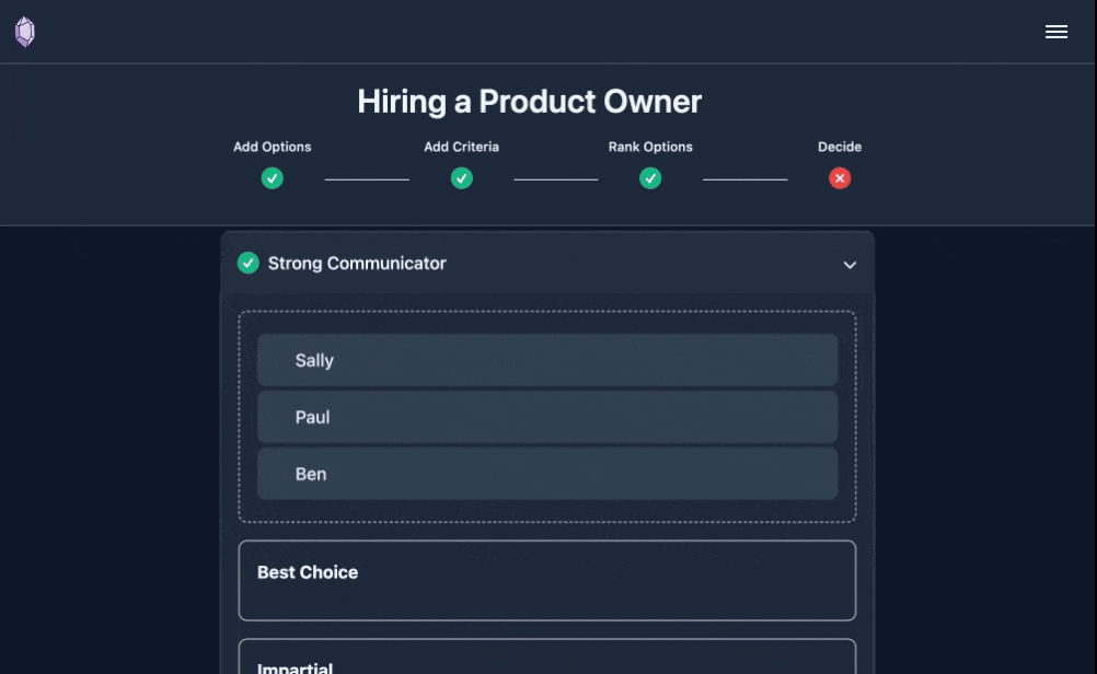 Krystallize Rank Options